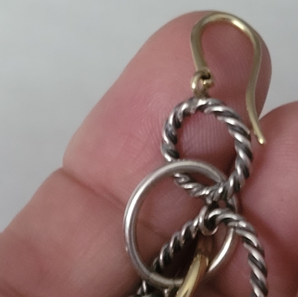 David Yurman Two-Tone Multi Links Drop Earrings - Picture 6 of 6